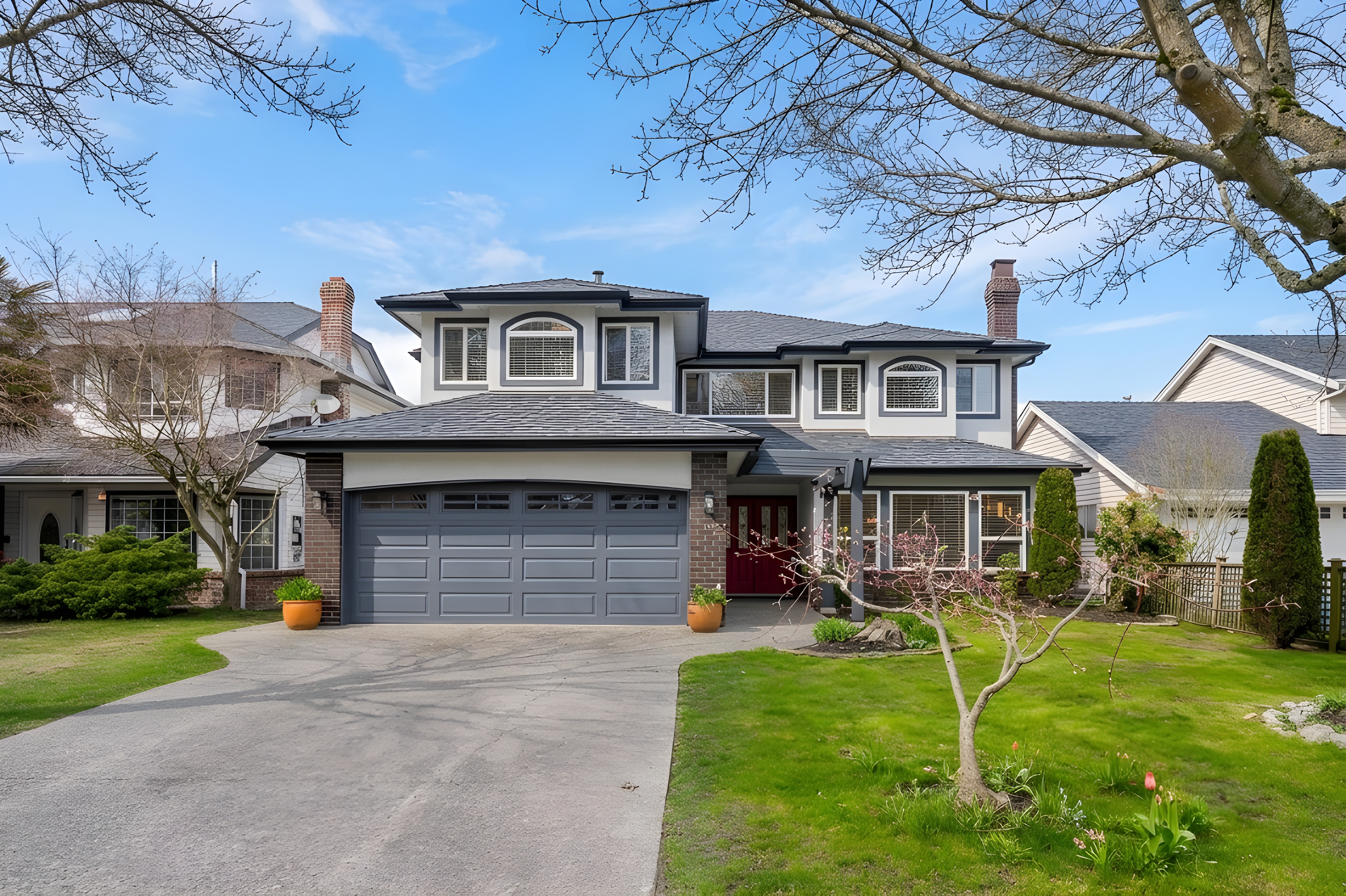 Front elevation · blue sky