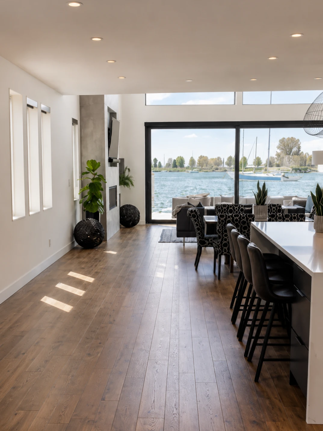 Waterfront living · open concept